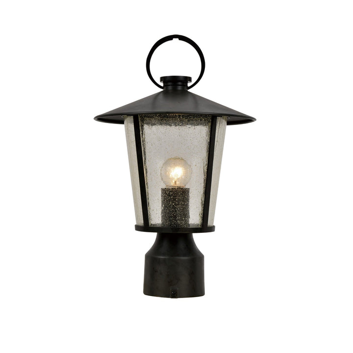 Andover 1 Light Matte Black Outdoor Post Crystorama