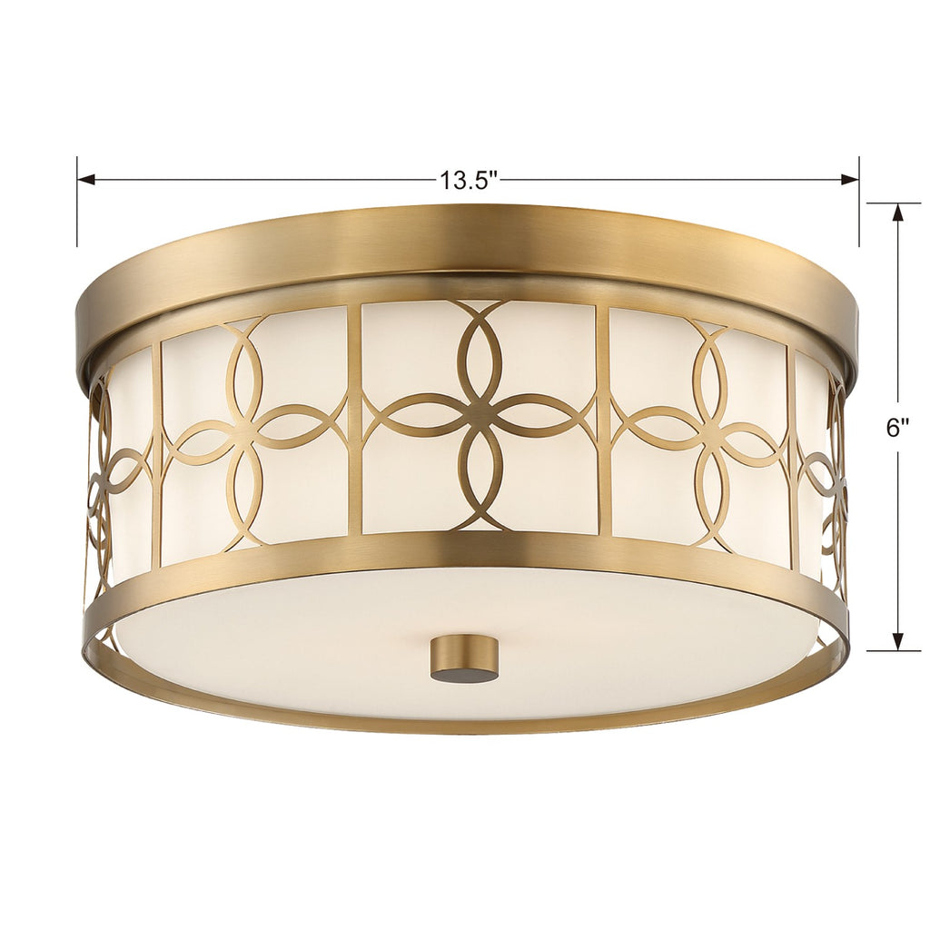 Anniversary 2 Light Vibrant Gold Flush Mount Crystorama