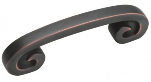 4 Inch Overall (3 Inch c-c) Swirl Cabinet & Furniture Pull COPPER MOUNTAIN HARDWARE