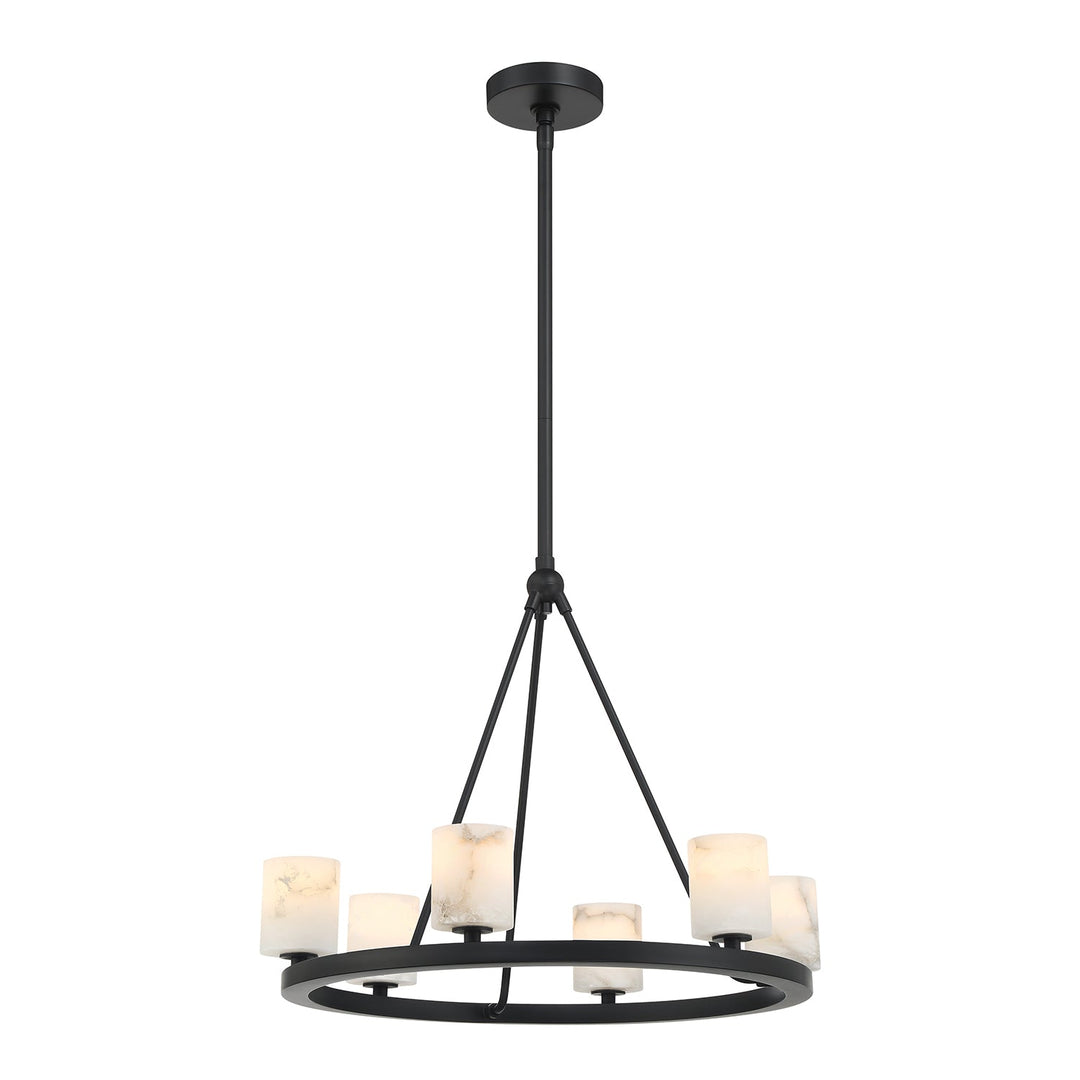 Crystorama Crystorama Aragon 6 Light Matte Black Chandelier