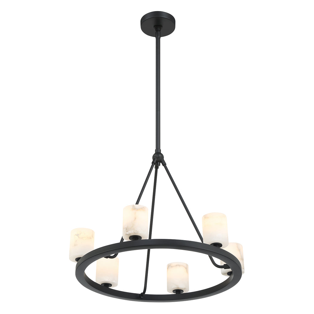 Crystorama Crystorama Aragon 6 Light Matte Black Chandelier
