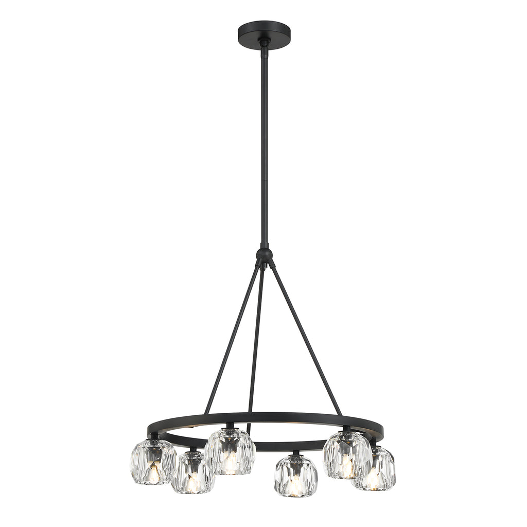 Crystorama Crystorama Aragon 6 Light Matte Black Chandelier