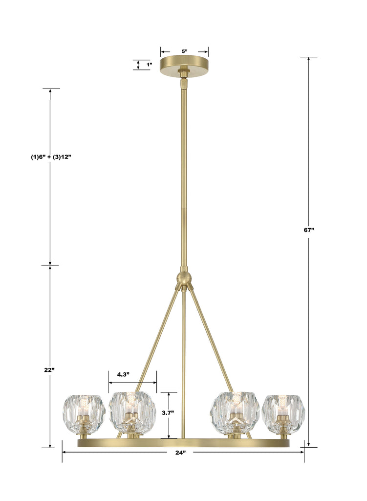 Crystorama Crystorama Aragon 6 Light Soft Brass Chandelier