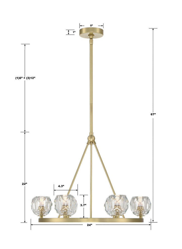 Crystorama Crystorama Aragon 6 Light Soft Brass Chandelier