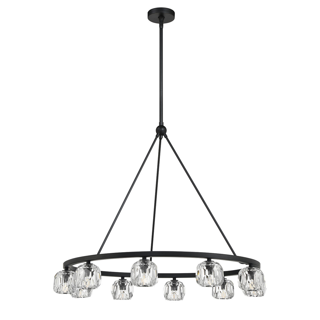 Crystorama Crystorama Aragon 10 Light Matte Black Chandelier