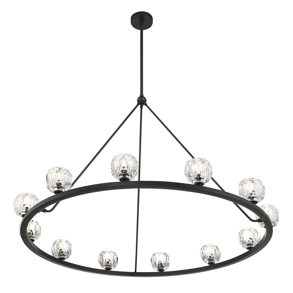 Crystorama Crystorama Aragon 12 Light Matte Black Chandelier