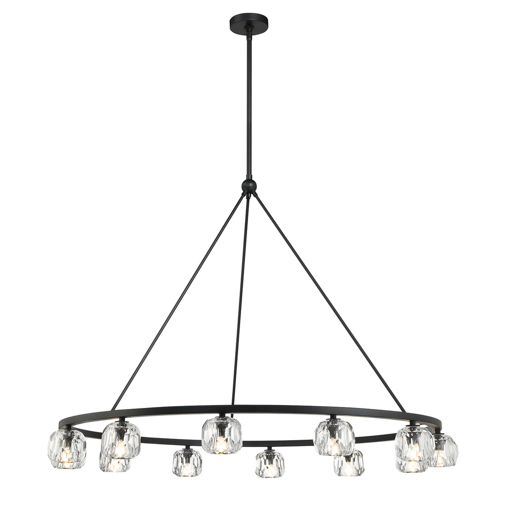 Crystorama Crystorama Aragon 12 Light Matte Black Chandelier