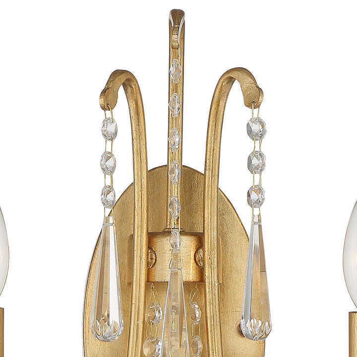 Crystorama Crystorama Arcadia 2 Light Antique Gold Sconce