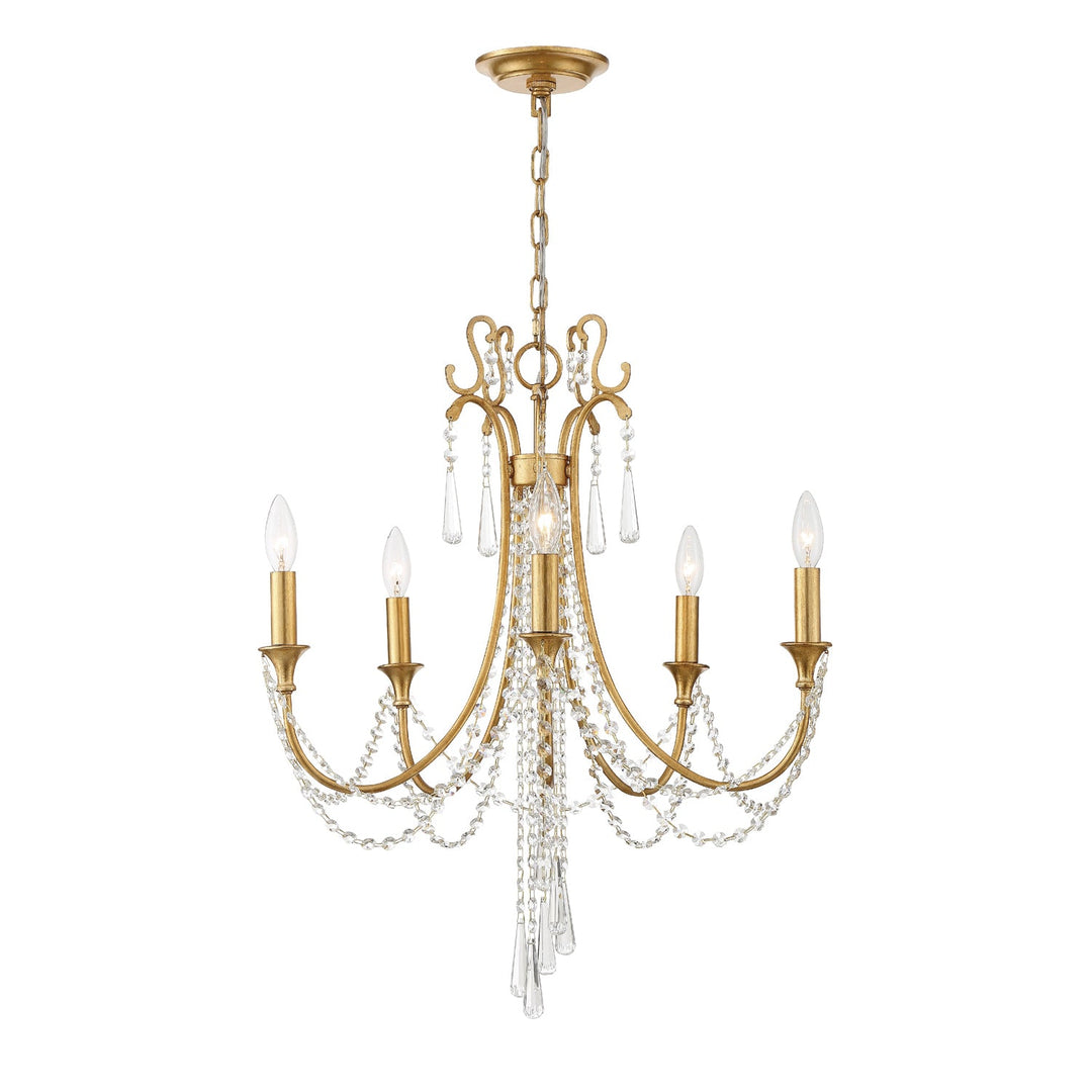 Crystorama Crystorama Arcadia 5 Light Antique Gold Chandelier