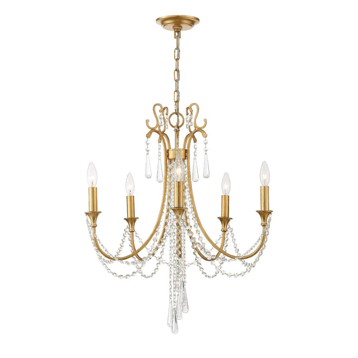 Crystorama Crystorama Arcadia 5 Light Antique Gold Chandelier