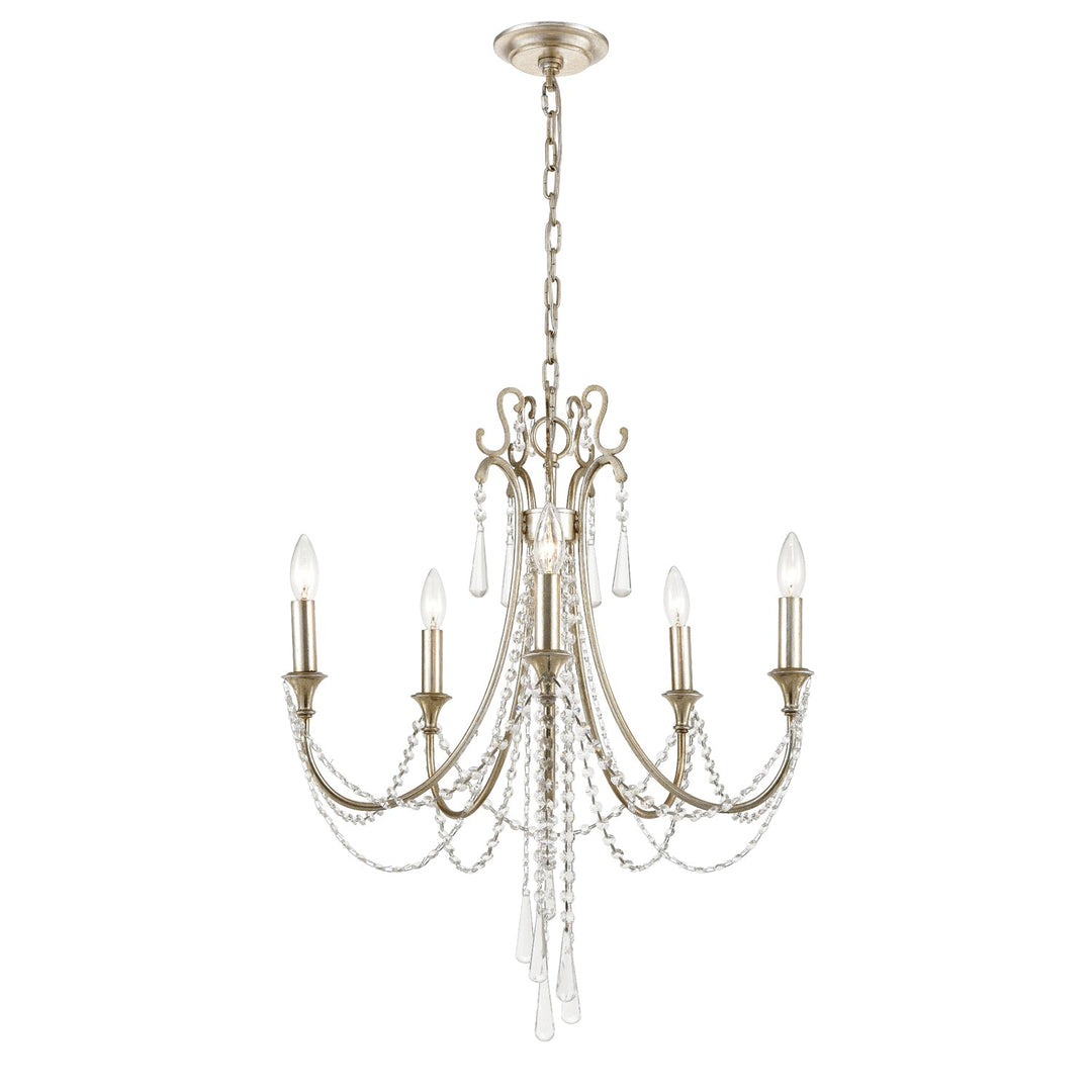 Crystorama Crystorama Arcadia 5 Light Antique Silver Chandelier