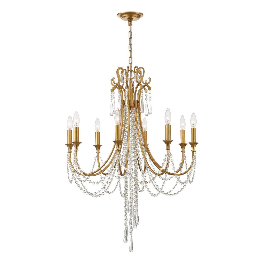 Crystorama Crystorama Arcadia 8 Light Antique Gold Chandelier