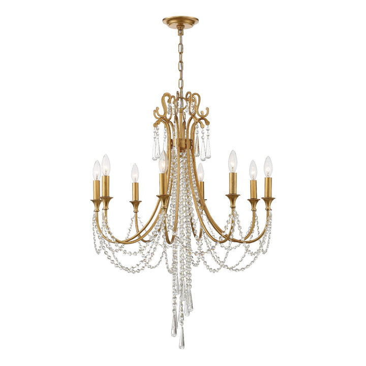 Crystorama Crystorama Arcadia 8 Light Antique Gold Chandelier