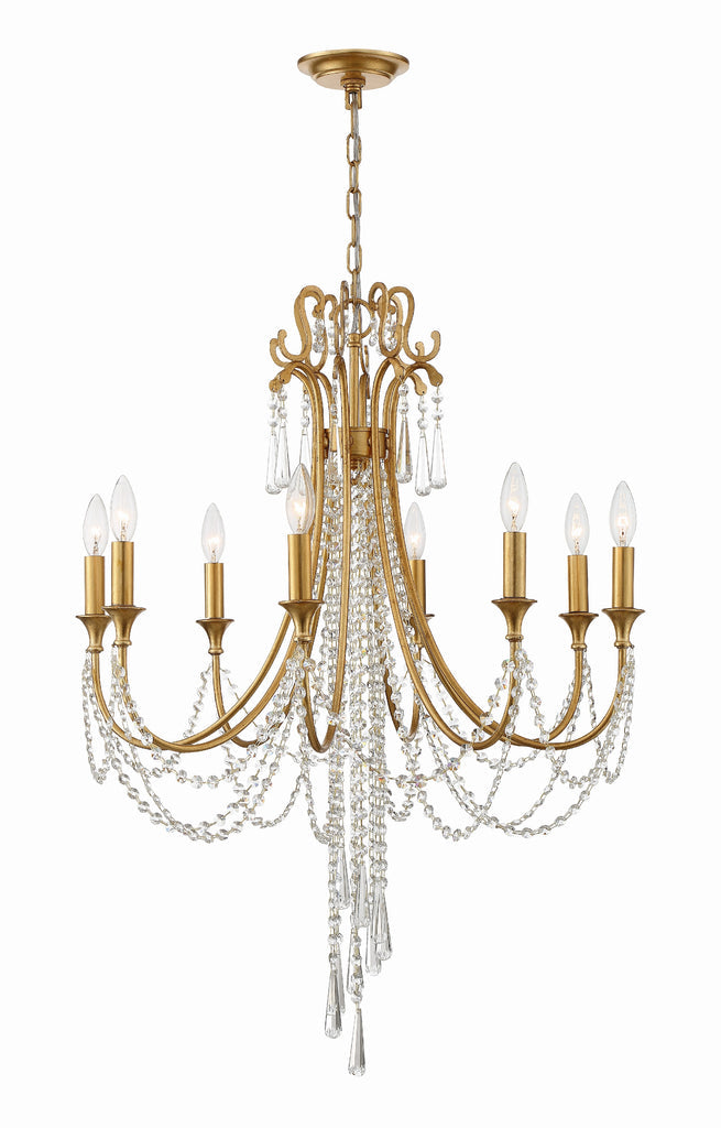 Crystorama Crystorama Arcadia 8 Light Antique Gold Chandelier