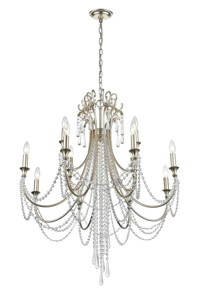 Crystorama Crystorama Arcadia 12 Light Antique Silver Chandelier