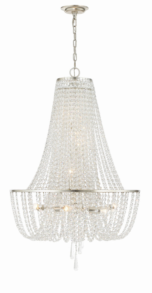 Crystorama Crystorama Arcadia 9 Light Antique Silver Chandelier