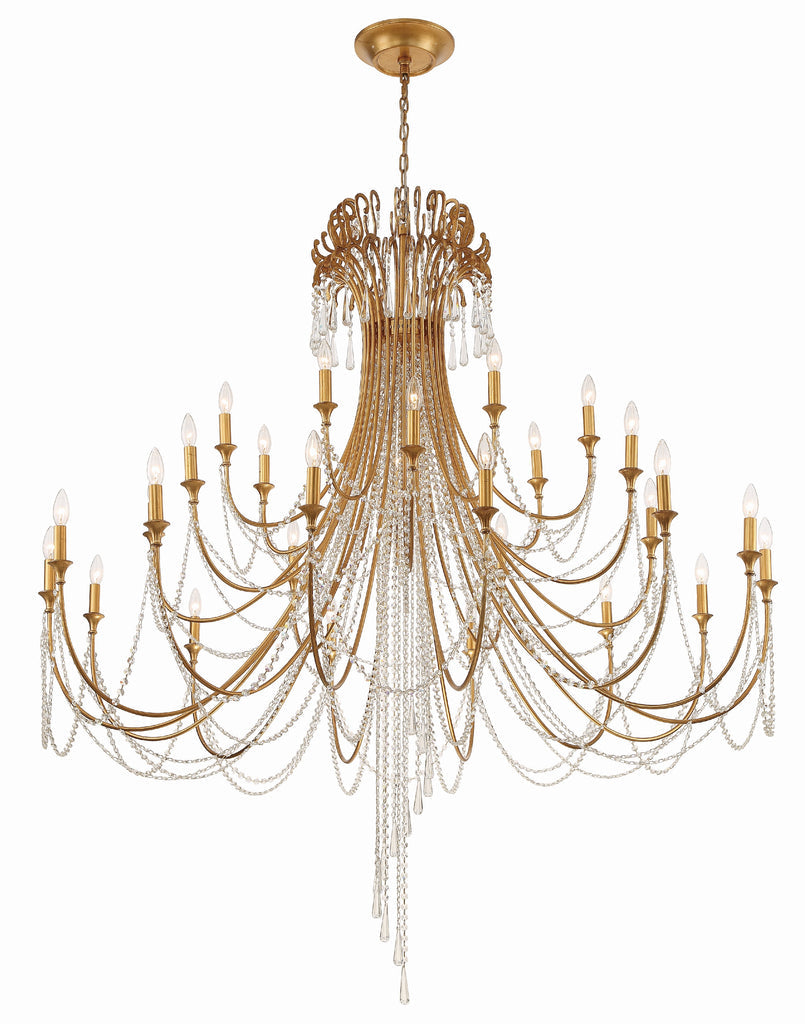 Crystorama Crystorama Arcadia 28 Light Antique Gold Chandelier