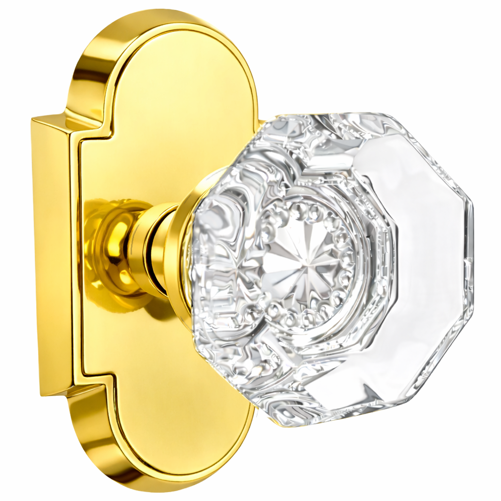 Magnifique® Arched Door Set with Crystal Octagon Knobs (Several Finishes Available)