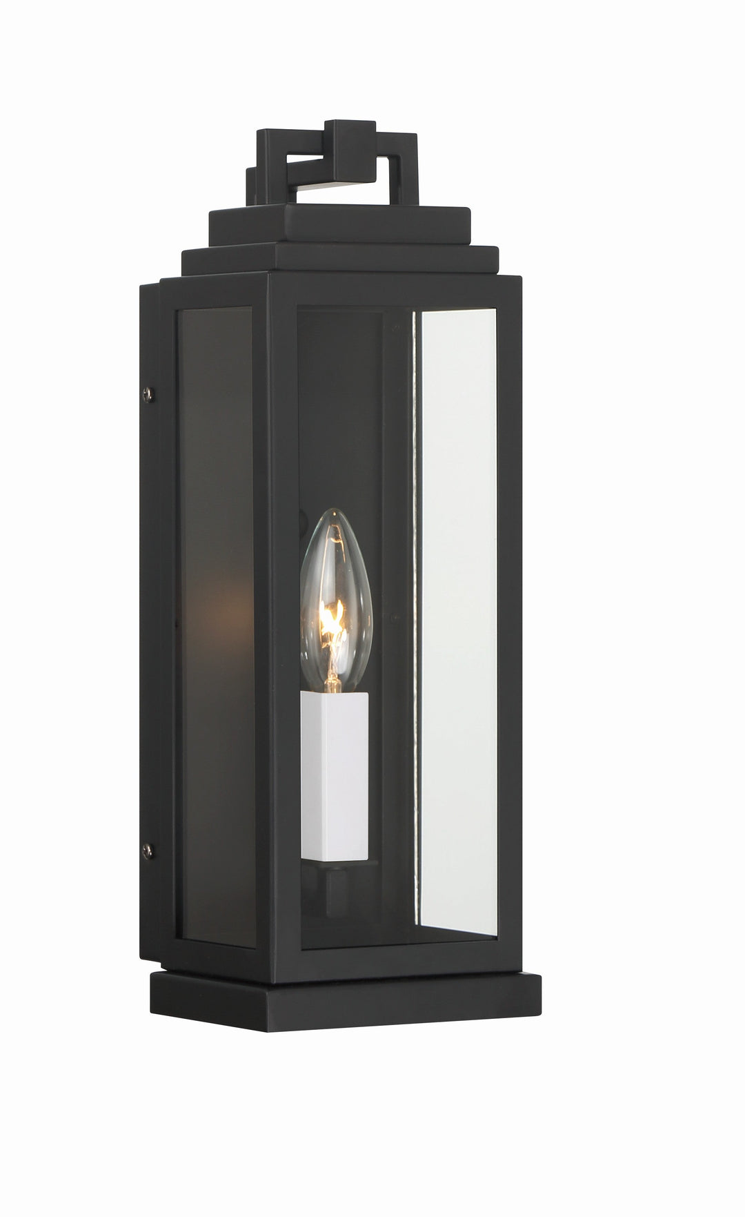 Aspen 1 Light Matte Black Outdoor Sconce Crystorama