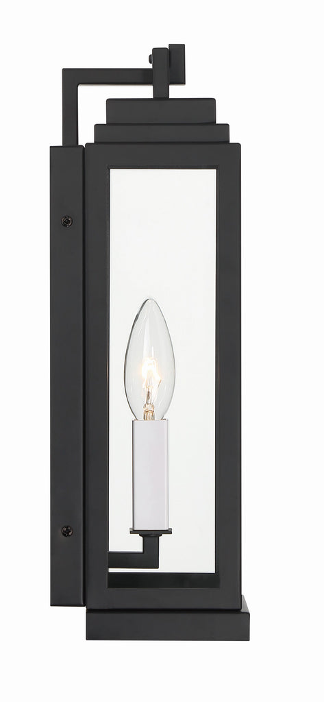 Aspen 1 Light Matte Black Outdoor Sconce Crystorama