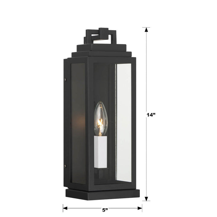 Aspen 1 Light Matte Black Outdoor Sconce Crystorama