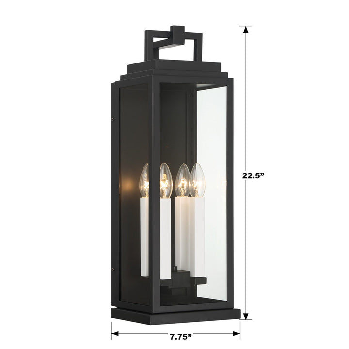 Aspen 4 Light Matte Black Outdoor Sconce Crystorama