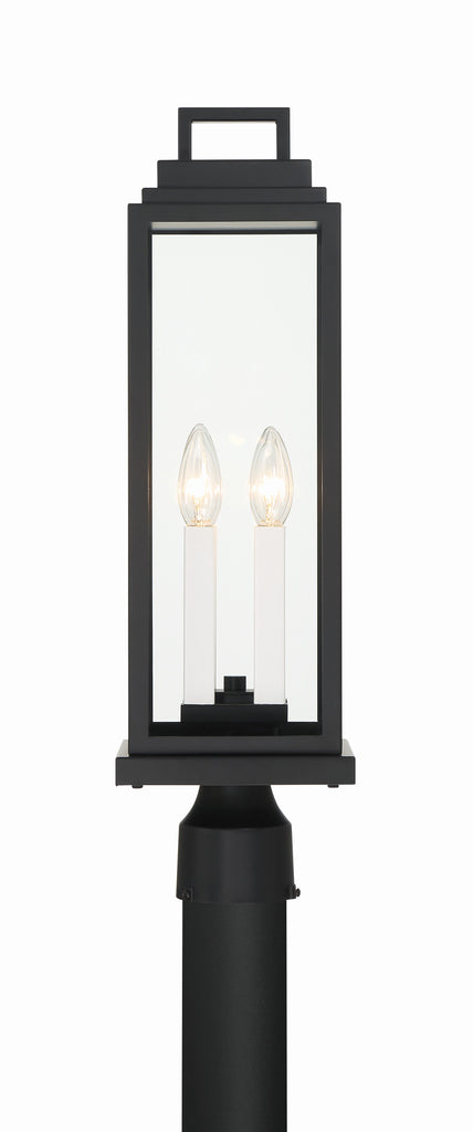 Aspen 4 Light Matte Black Outdoor Post Crystorama