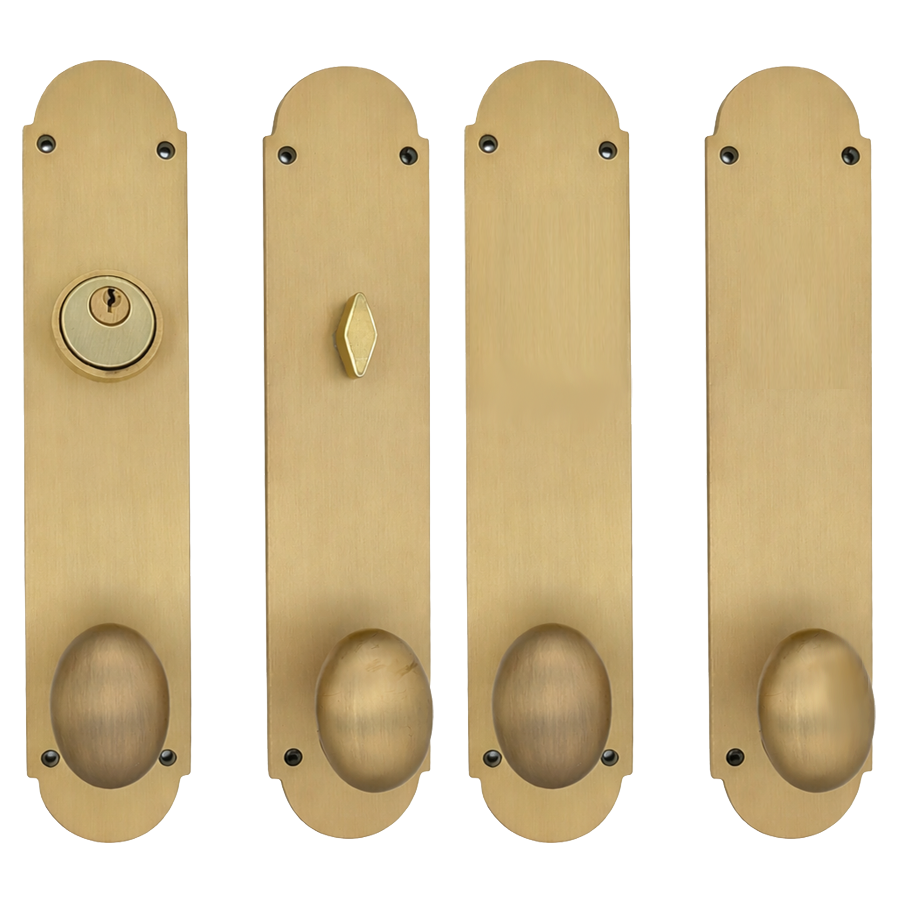 Traditional Style Double Door Deadbolt Entryway Set (Several Finishes Available)