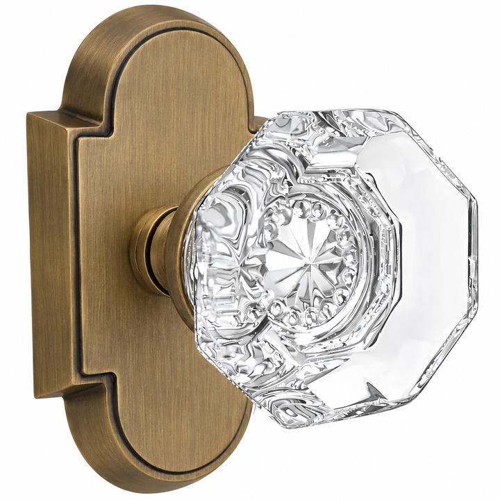 Magnifique® Arched Door Set with Crystal Octagon Knobs (Several Finishes Available)