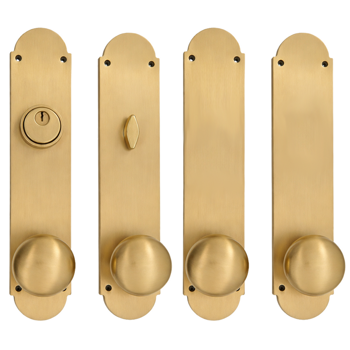 Traditional Style Double Door Deadbolt Entryway Set (Several Finishes Available)