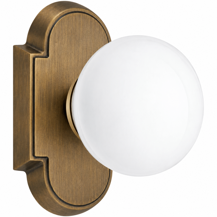 Magnifique® Arched Door Set with White Porcelain Knobs (Several Finishes Available)