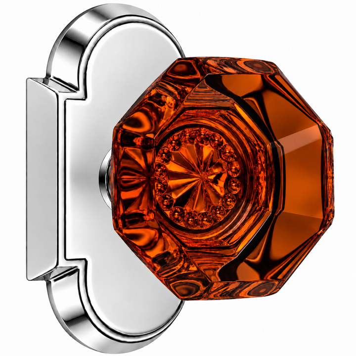 Magnifique® Arched Door Set with Amber Glass Knobs (Several Finishes Available)
