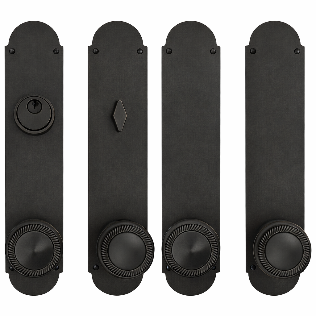 Traditional Style Double Door Deadbolt Entryway Set (Several Finishes Available)