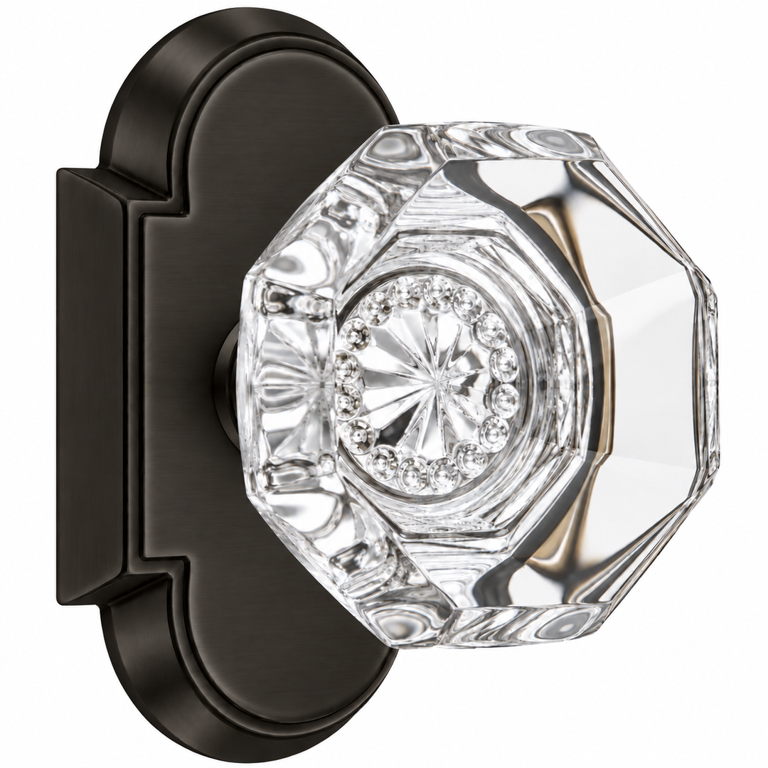 Magnifique® Arched Door Set with Crystal Octagon Knobs (Several Finishes Available)