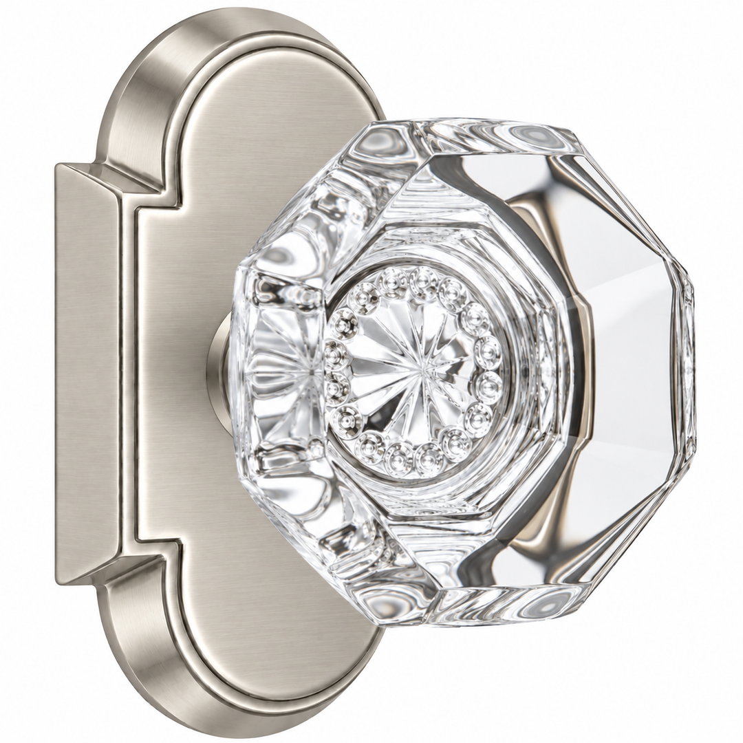 Magnifique® Arched Door Set with Crystal Octagon Knobs (Several Finishes Available)