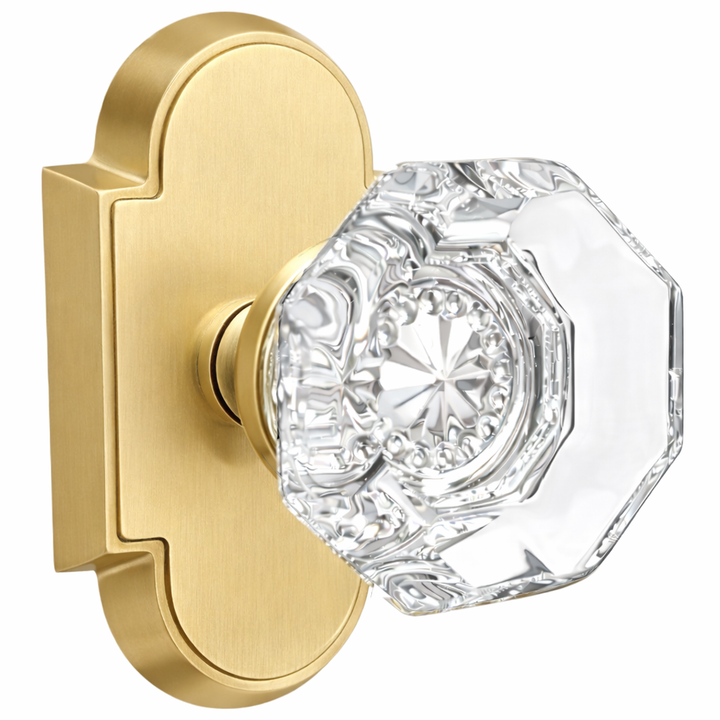 Magnifique® Arched Door Set with Crystal Octagon Knobs (Several Finishes Available)