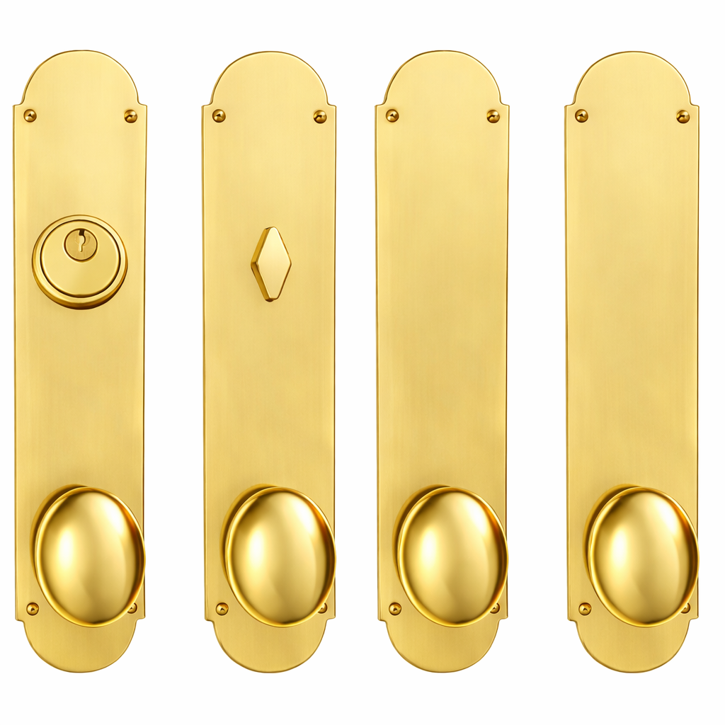 Traditional Style Double Door Deadbolt Entryway Set (Several Finishes Available)