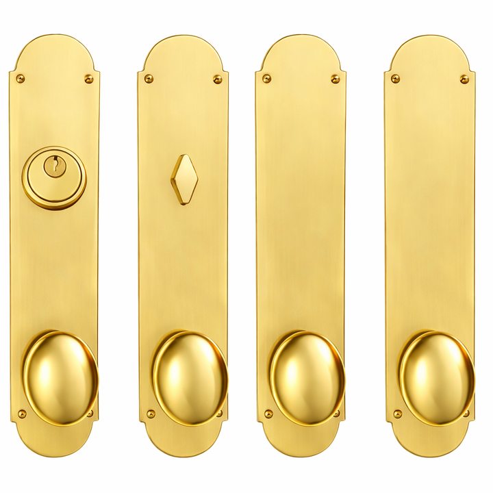 Traditional Style Double Door Deadbolt Entryway Set (Several Finishes Available)