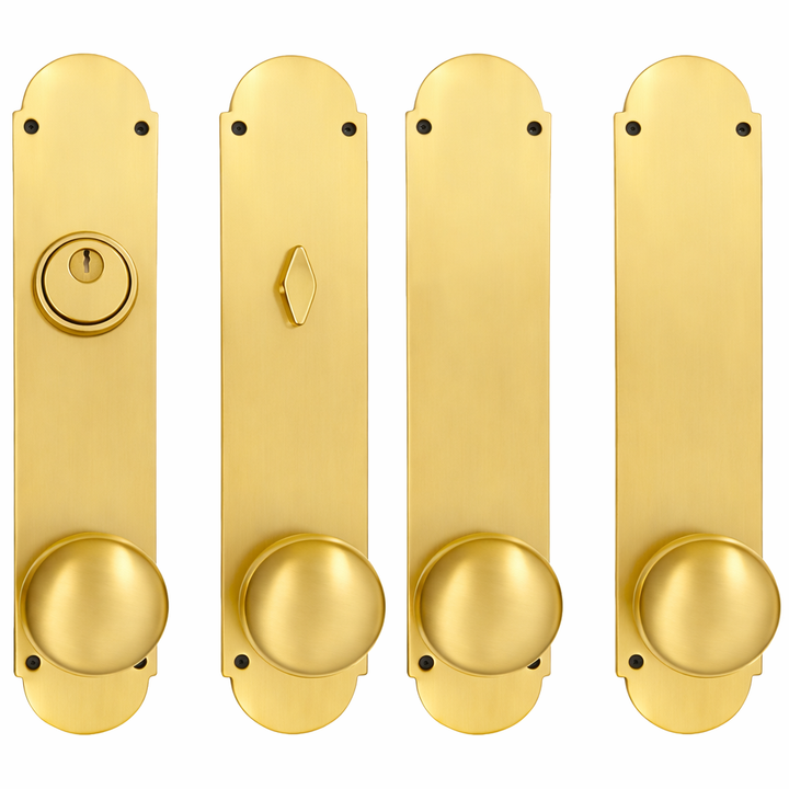 Traditional Style Double Door Deadbolt Entryway Set (Several Finishes Available)