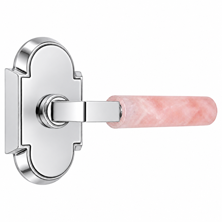 Magnifique® Arched Door Set with Modern Rose Quartz Lever (Several Finishes Available)