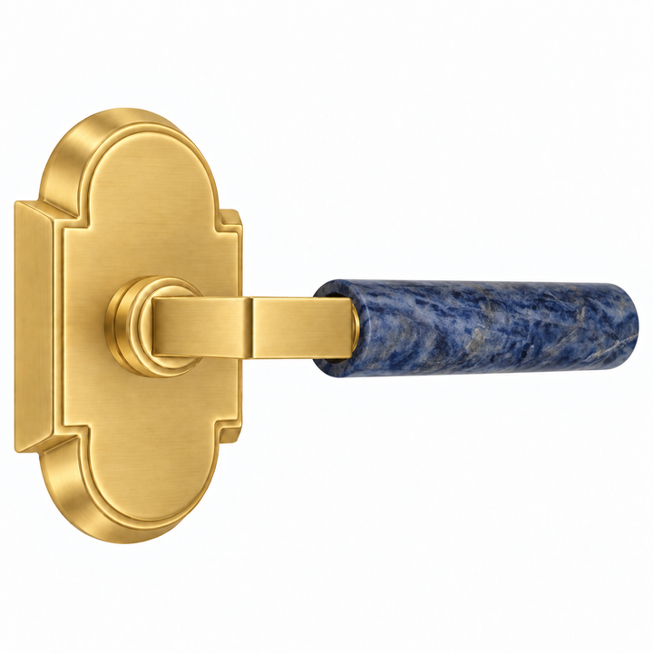 Magnifique® Arched Door Set with Modern Royal Blue Lever (Several Finishes Available)