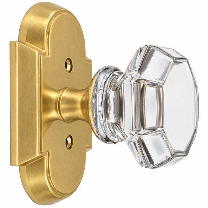 Magnifique® Arched Door Set with Crystal Octagon Knobs (Several Finishes Available)