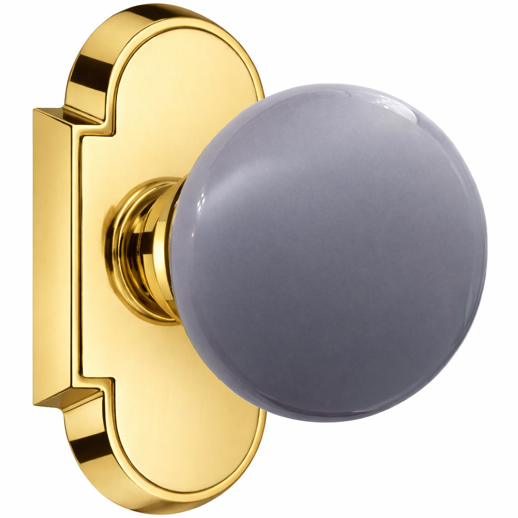 Magnifique® Arched Door Set with Gray Porcelain Knobs (Several Finishes Available)