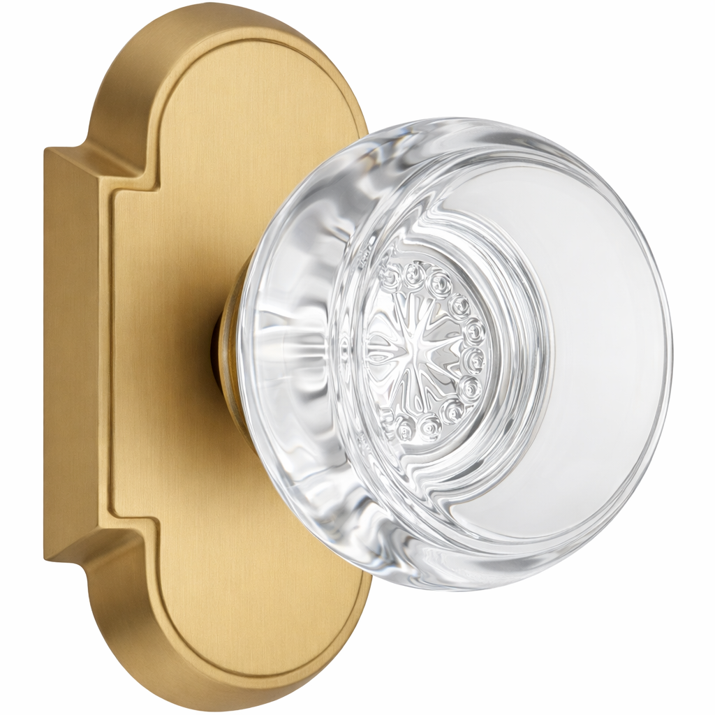Magnifique® Arched Door Set with Round Crystal Knobs (Several Finishes Available)