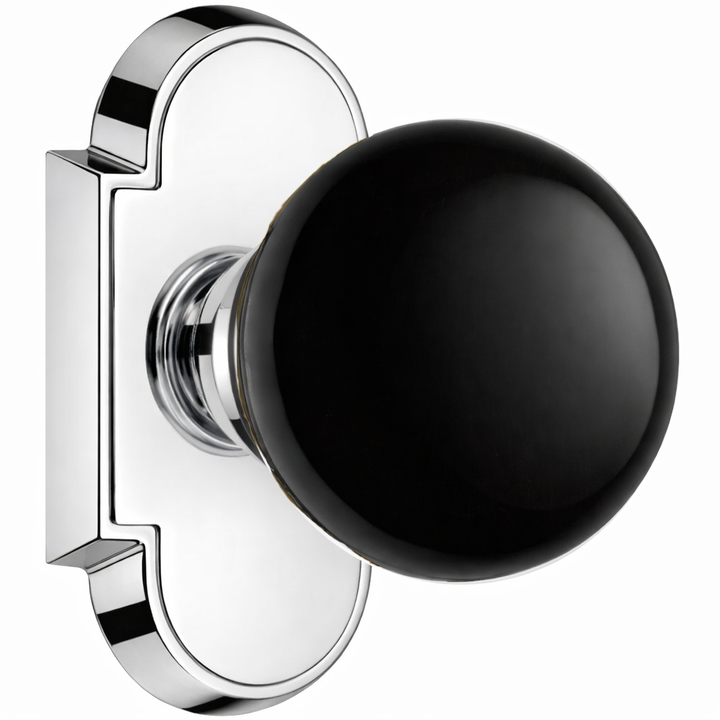 Magnifique® Arched Door Set with Black Porcelain Knobs (Several Finishes Available)
