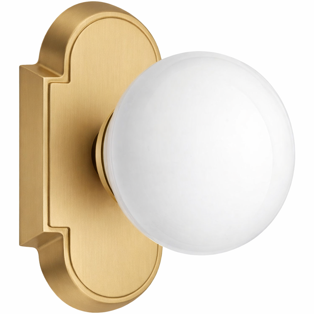 Magnifique® Arched Door Set with White Porcelain Knobs (Several Finishes Available)
