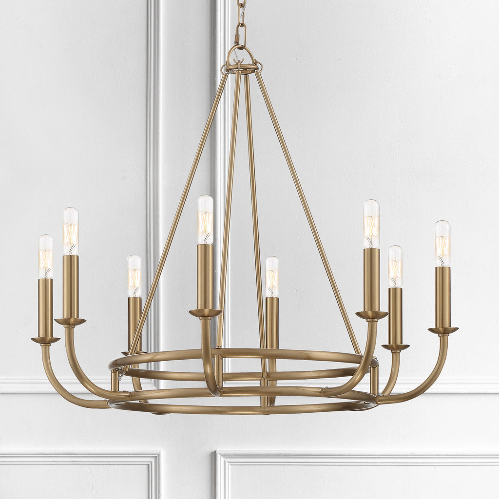 Crystorama Crystorama Bailey 8 Light Aged Brass Chandelier