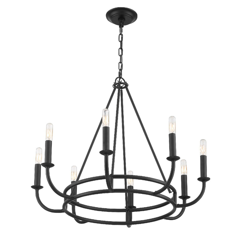 Crystorama Crystorama Bailey 8 Light Matte Black Chandelier