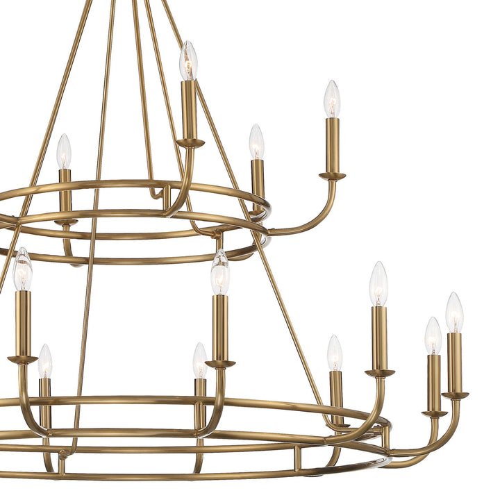 Crystorama Crystorama Bailey 18 Light Aged Brass Chandelier