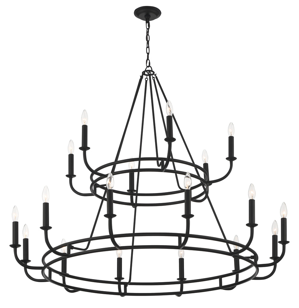 Crystorama Crystorama Bailey 18 Light Matte Black Chandelier